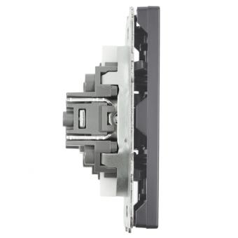 Розетка TV антенна С/У Платиново-серый Эмили