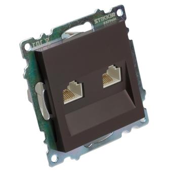Розетка RJ45+RJ45 С/У Шоколад Катрин