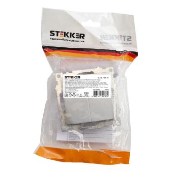 Выключатель 2-кл 10А С/У Серебро Катрин