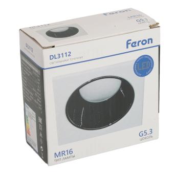 Светильник встраиваемый  DL3112 потолочный MR16 G5.3 белый + черный хром Feron