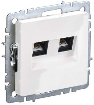 Розетка RJ45+RJ45 кат.6 С/У Белый Brite