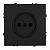 Розетка 1-м 16А С/У со шторками Черный уголь Эмили
