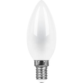 Лампа сд Е14 C35 9W 2700K филамент свеча  матов. LB-73 Feron