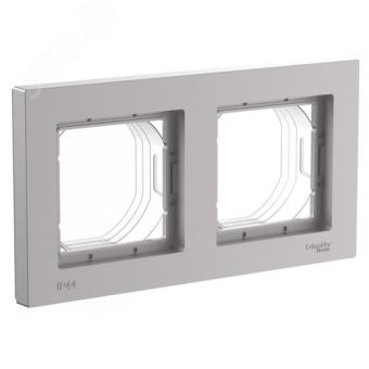 Рамка 2-я IP44 Алюминий AtlasDesign Aqua