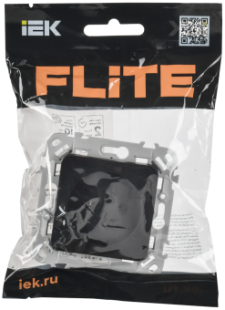 Розетка 1-м 10А С/У Б/К Черный FLITE