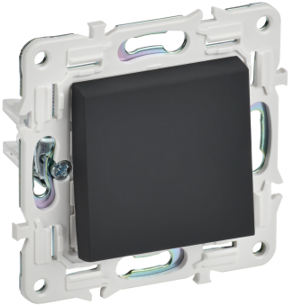 Выключатель 1-кл 10А С/У Графит Skandy