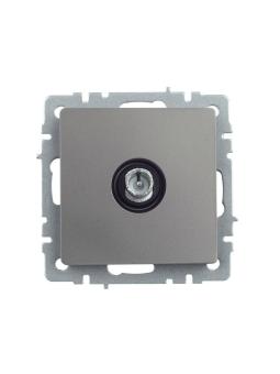 Розетка TV антенна С/У проходная Сталь Brite