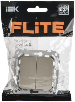 Переключатель 2-кл 10А С/У проходной Шампань FLITE