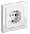 Розетка 1-м 16А С/У З/К со шторками в сборе Белый Brite