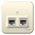 Розетка RJ45 кат.5E+RJ11 О/У изолирующая пластина Молочный Blanca