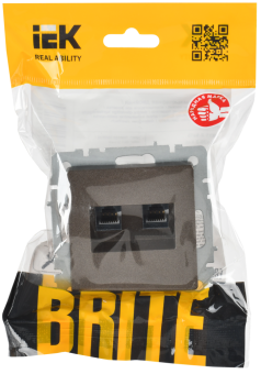 Розетка RJ45+RJ45 кат.6 С/У Темная Бронза Brite