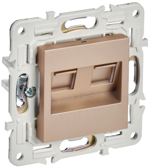 Розетка RJ45+RJ45 кат.5Е С/У Песочный Skandy