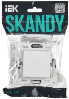 Выключатель 1-кл 10А С/У кнопочный Арктический белый Skandy