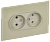Розетка 2-м 10А С/У для плоской вилки Стекло Бежевый Skandy