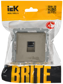 Розетка RJ45 кат.6 С/У Шампань Brite