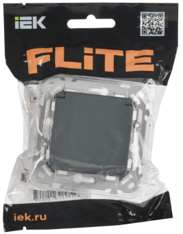 Розетка 1-м 16А С/У З/К со шторками с крышкой IP44 Б/К Мокрый Асфальт FLITE