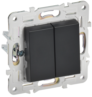 Выключатель 2-кл 10А С/У Черный Skandy