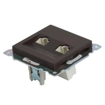 Розетка RJ45+RJ45 С/У Шоколад Катрин
