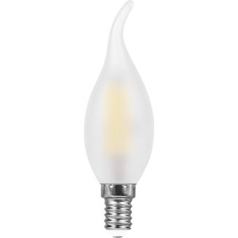 Лампа сд Е14 C35 11W 2700K филамент свеча на ветру матов. LB-714 Feron