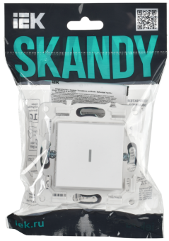 Выключатель 1-кл 10А С/У с индикатором Арктический белый Skandy