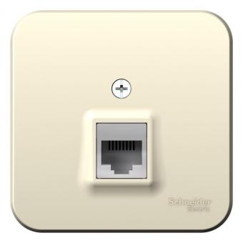Розетка RJ45 кат.5Е О/У изолирующая пластина Молочный Blanca