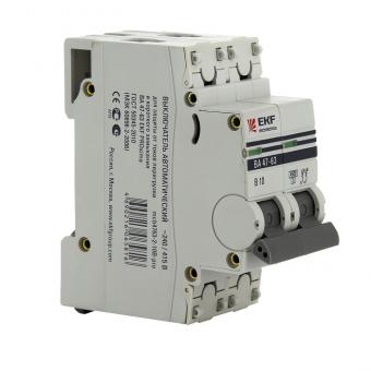 Автоматический выключатель 2P  6А (В) 4,5kA ВА 47-63 EKF PROxima