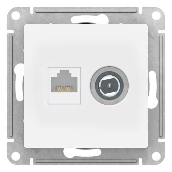 Розетка TV антенна + RJ45 кат.5E С/У Лотос AtlasDesign