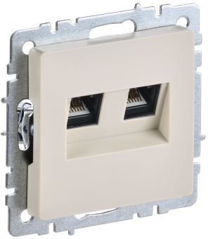Розетка RJ45+RJ45 кат.6 С/У Бежевый Brite