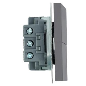 Выключатель 2-кл 10А С/У кнопочный Платиново-серый Эмили