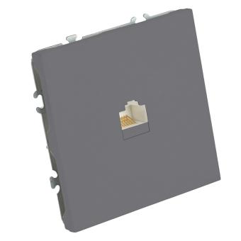 Розетка RJ-45 С/У Платиново-серый Эмили