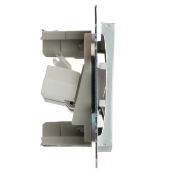 Розетка RJ45+RJ45 С/У Серебро Катрин