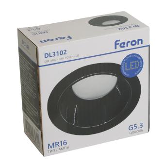 Светильник встраиваемый  DL3102 потолочный MR16 G5.3  черный + черный хромFeron