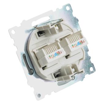 Розетка RJ45+RJ45 С/У Графит Катрин