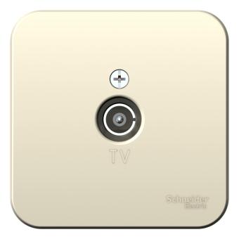 Розетка TV антенна О/У изолирующая пластина Молочный Blanca