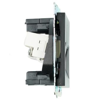 Розетка TV антенна + RJ-45 С/У Черный Катрин