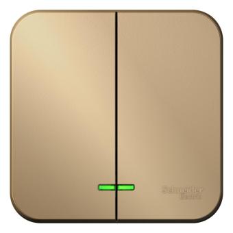 Выключатель 2-кл 10А О/У с индикатором изолирующая пластина Титан Blanca