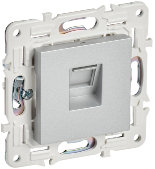 Розетка RJ45 кат.5Е С/У Серебряный Skandy