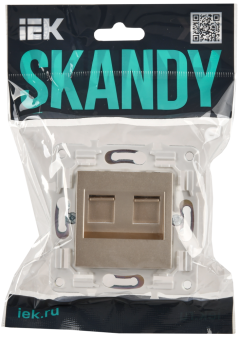 Розетка RJ45+RJ45 кат.6 С/У Песочный Skandy