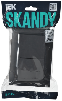 Розетка 2-м 16А С/У З/К с крышкой IP44 в сборе Титан Skandy