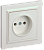 Розетка 1-м 10А С/У в сборе Жемчуг Brite