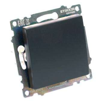 Выключатель 1-кл 10А С/У Черный Катрин