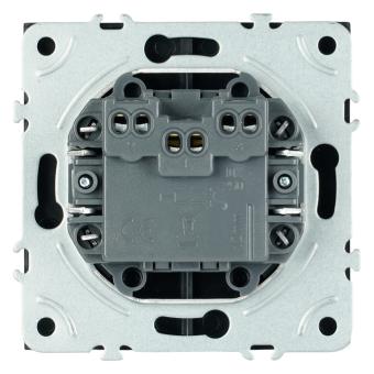 Выключатель 2-кл 10А С/У кнопочный Черный уголь Эмили