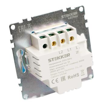 Выключатель 2-кл 5А С/У сенсорный Белый Катрин