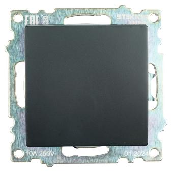 Выключатель 1-кл 10А С/У Черный Катрин