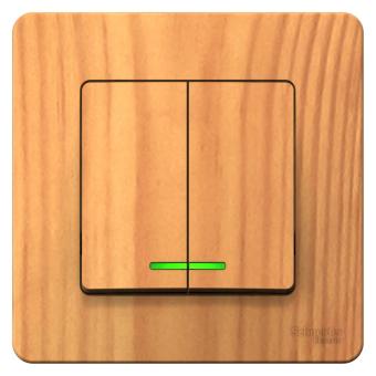 Выключатель 2-кл 10А С/У с индикатором Ясень Blanca