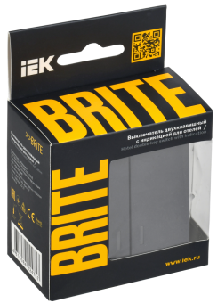 Выключатель 2-кл 10А С/У с индикатором для отелей Маренго Brite