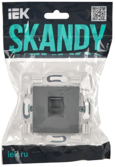 Розетка RJ45 кат.5Е С/У Серый Skandy