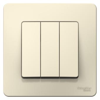 Выключатель 3-кл 10А С/У Молочный Blanca