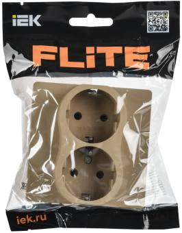 Розетка 2-м 16А С/У З/К Б/К в сборе тип 2 Хаки FLITE