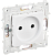 Розетка 1-м 10А С/У со шторками Арктический белый Skandy